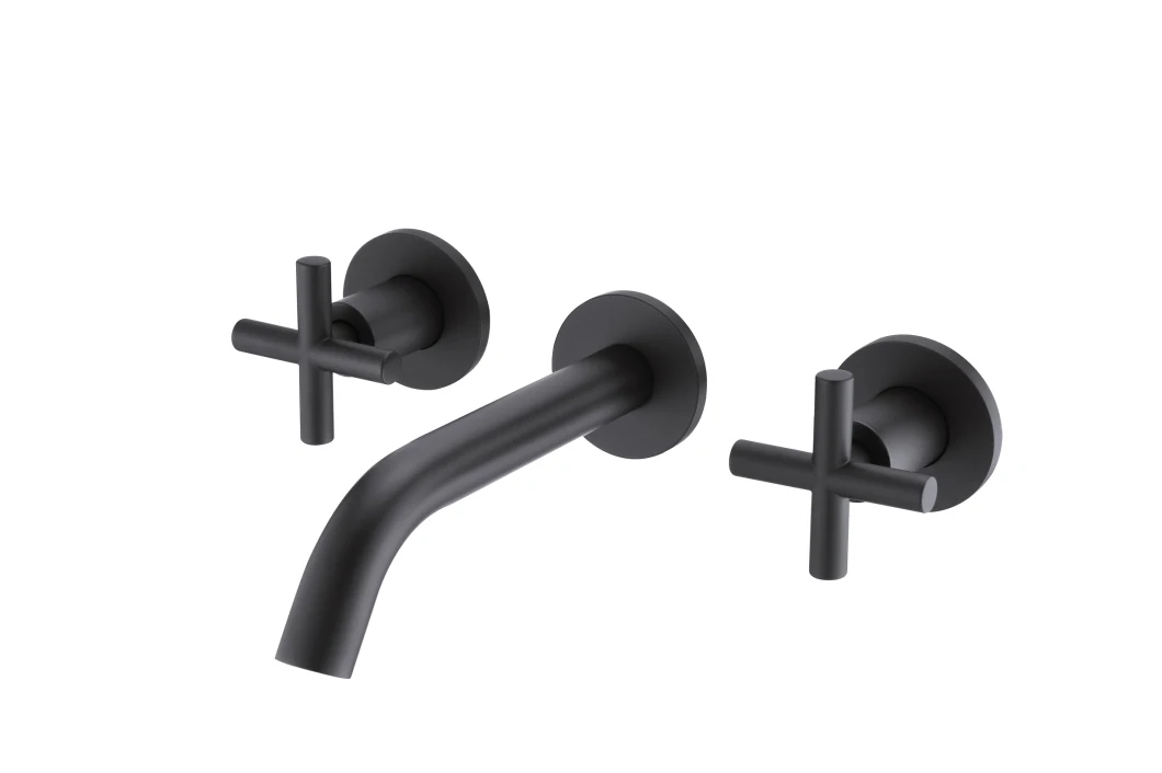 Superior Quality Matte Black Wall Mounted Concealed Basin Faucet Mixer Tap for Bathroom