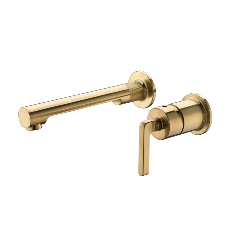 Hot Sale Basin Faucet Concealed Wall Mounted Basin Hot Cold Water Mixer Brushed Gold Basin Tap