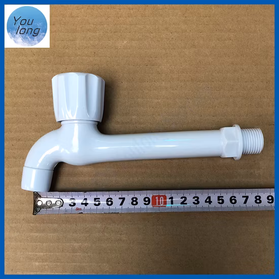 Белый пластиковый смеситель с длинным корпусом, смеситель для ванной комнаты, смеситель для стиральной машины