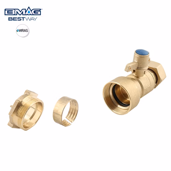 Латунный измерительный клапан Bmag - прямой и прямоугольный/Cw617n Cw602n Латунный безопасный механический запираемый шаровой клапан для труб из полиэтилена высокой плотности